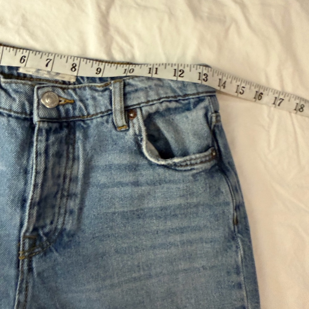 FREE PEOPLE WE THE FREE Long Lines Jeans Split Hem Vintage Light 26 - Picture 12 of 16